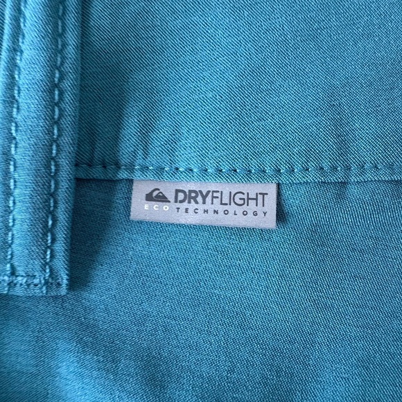 Quicksilver Amphibian Shorts Size 34 Turquoise Beach Casual Boardshorts Stretch - Picture 5 of 9